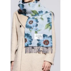 Halstørklæder Og Tørklæder|Tørklæder^Acne Studios Fringed Wool Scarf Blå