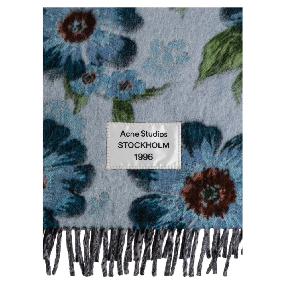 Halstørklæder Og Tørklæder|Tørklæder^Acne Studios Fringed Wool Scarf Blå