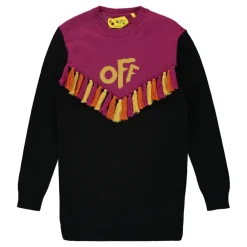 Kjoler & Nederdele<Off White Frynse Strikket Kjole Sort