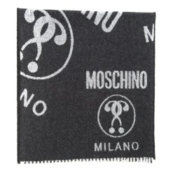 Halstørklæder Og Tørklæder<Moschino Frynset tofarvet fantasitørklæde Sort