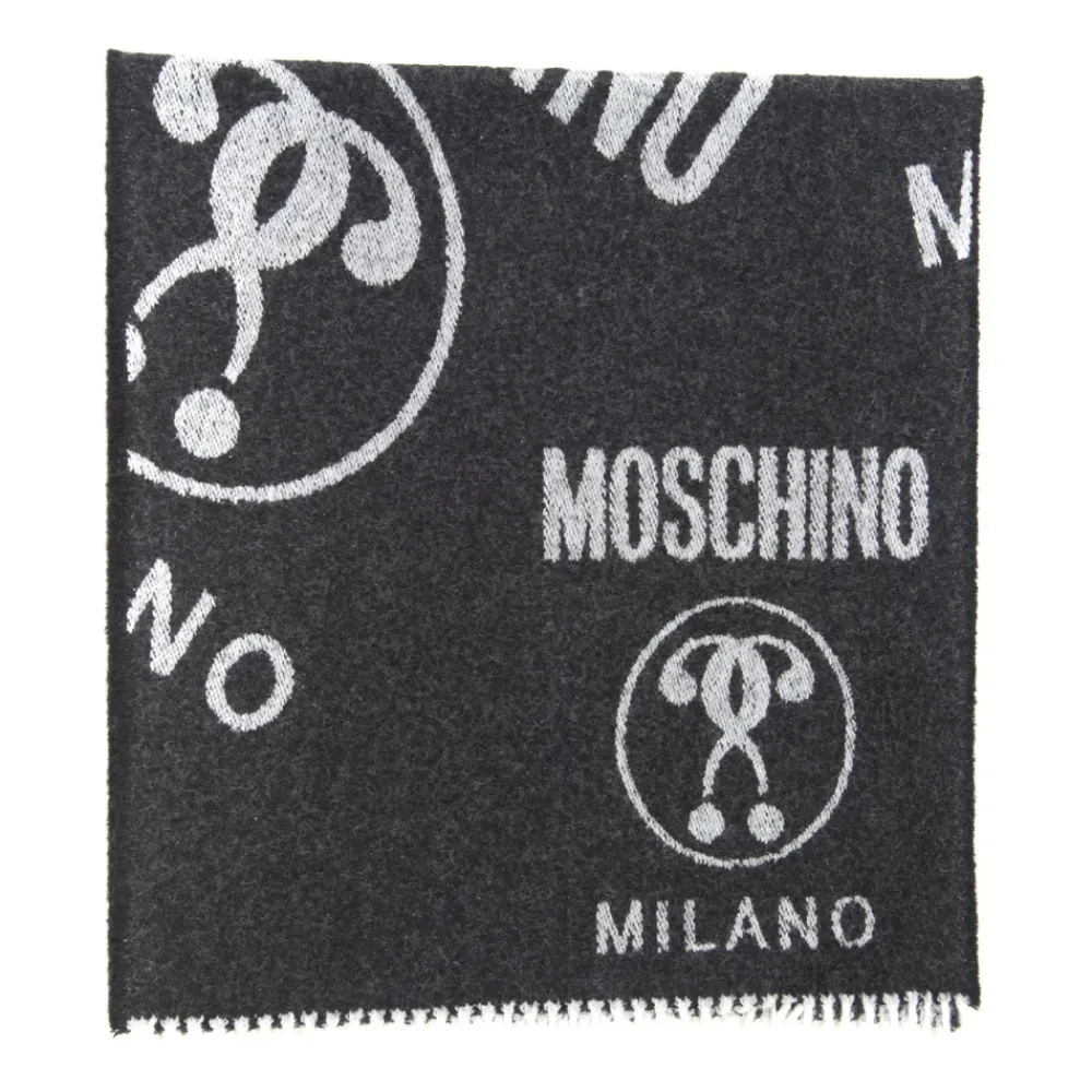 Halstørklæder Og Tørklæder<Moschino Frynset tofarvet fantasitørklæde Sort