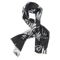 Halstørklæder Og Tørklæder<Moschino Frynset tofarvet fantasitørklæde Sort