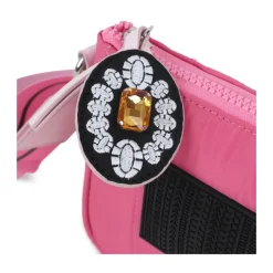 Tasker<Marc Jacobs Fuchsia Tasker med Logo Patch Charme Pink