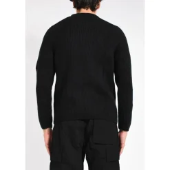Strik<C.P. Company Full Rib Crewneck Lens Sweater Sort