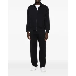 Træningsjakker^Emporio Armani Full zip double jersey sweatshirt Sort