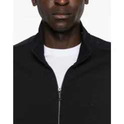 Træningsjakker^Emporio Armani Full zip double jersey sweatshirt Sort