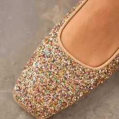 Ballerina Sko^Angulus Funklende Glitter Ballerina - Multi Glitter / Sand Multifarvet