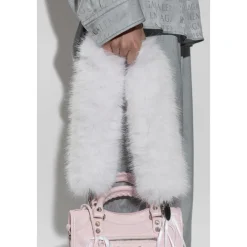 Tilbehør Til Tasker<Balenciaga Fur taskerem Hvid