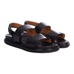 Sandaler<Marni Fussbett Dobbel-Rem Sandal Sort