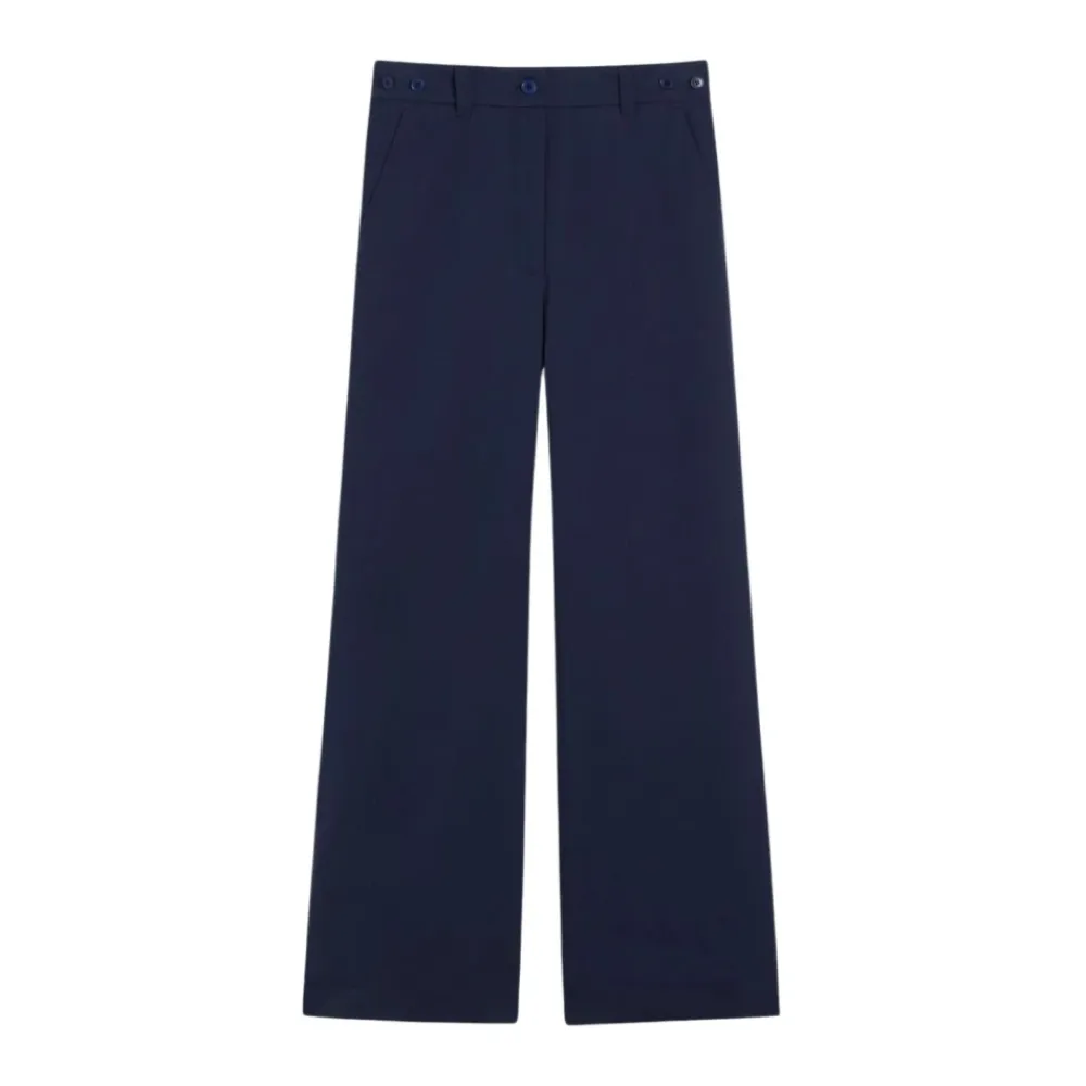 Bukser<Weekend Max Mara Gabardine bomuld vide bukser Blå