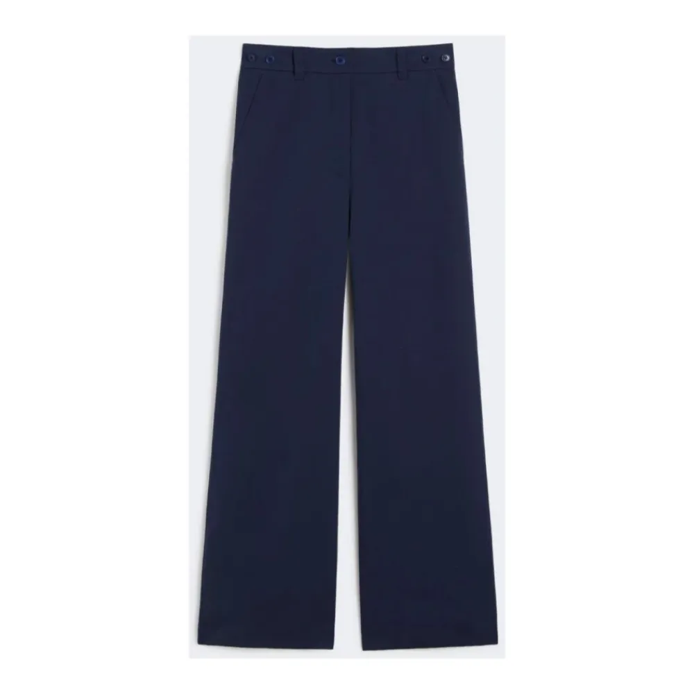 Bukser<Weekend Max Mara Gabardine bomuld vide bukser Blå