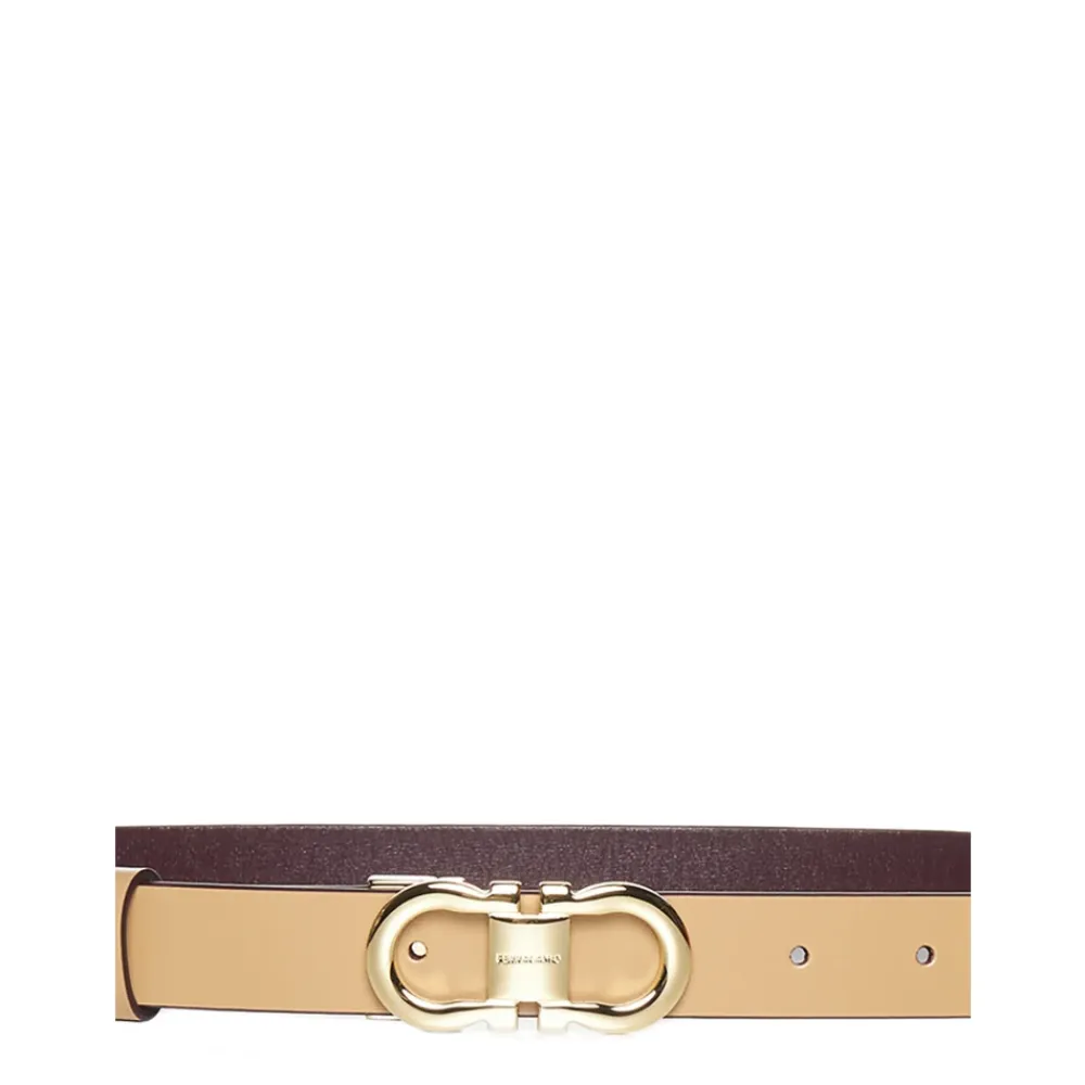 Bælter<Ferragamo Gancini Reversibelt Bælte Beige