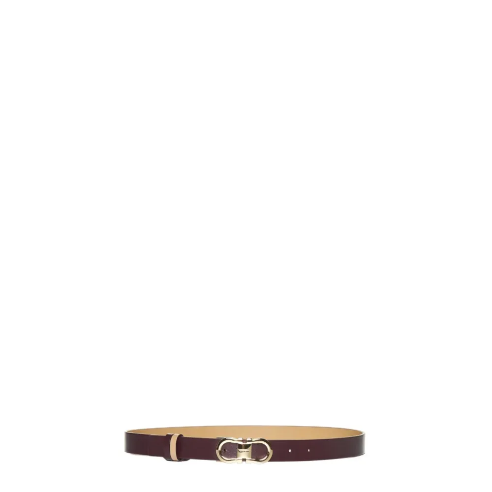 Bælter<Ferragamo Gancini Reversibelt Bælte Beige