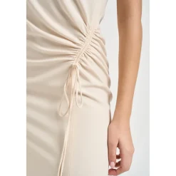 Kjoler<Patrizia Pepe Gathered Split Dress Hvid