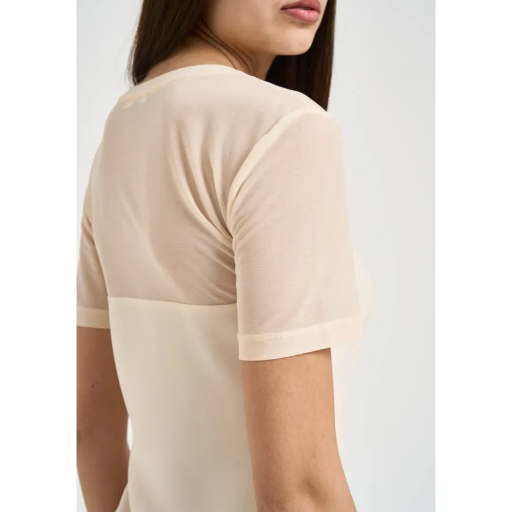Kjoler<Patrizia Pepe Gathered Split Dress Hvid