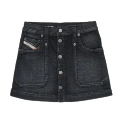 Kjoler & Nederdele<Diesel Gealbus Denim Mini Skirt Sort