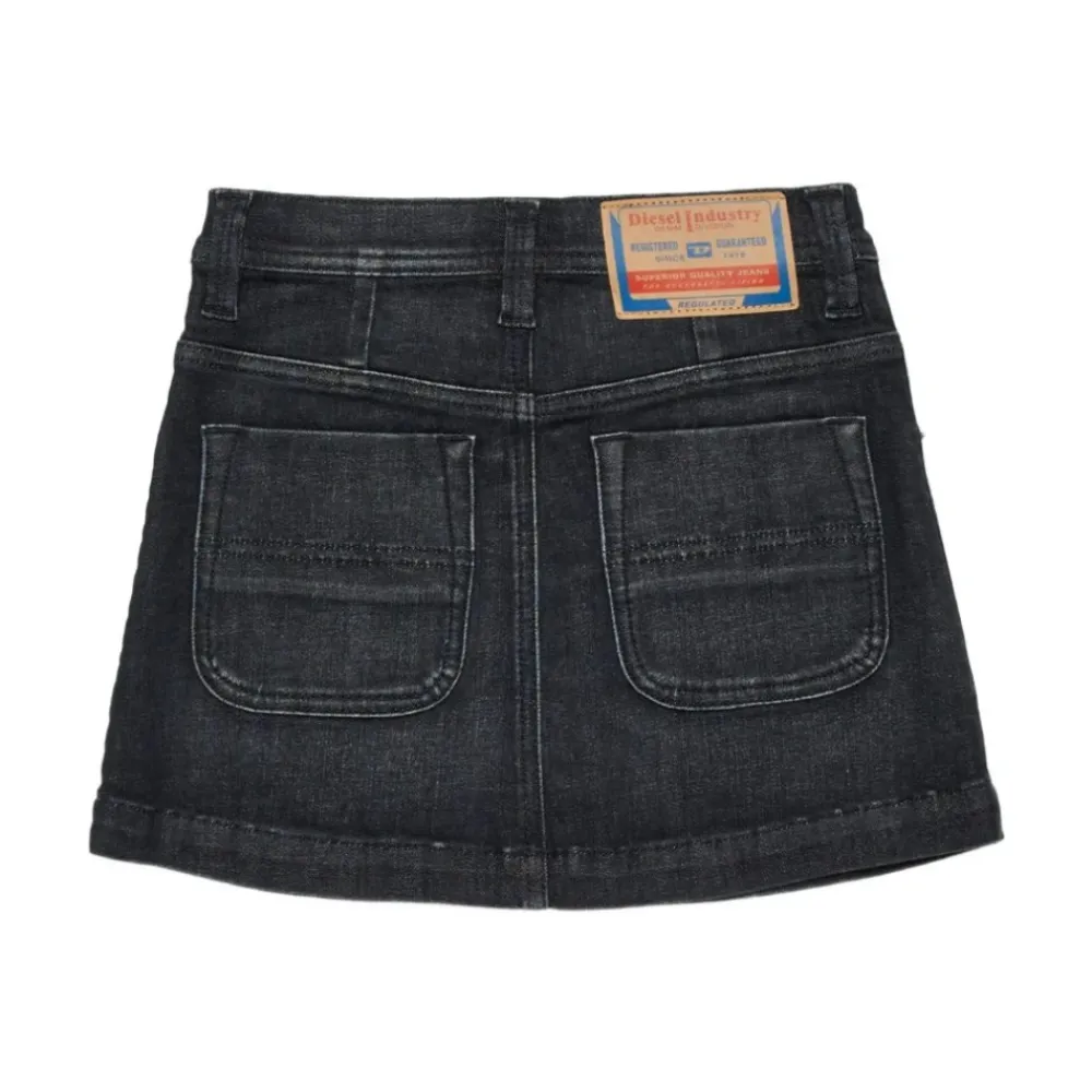 Kjoler & Nederdele<Diesel Gealbus Denim Mini Skirt Sort