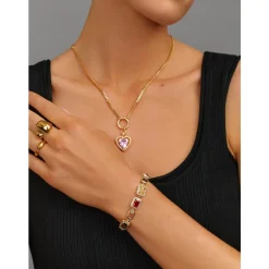 Smykker<Nialaya Gem Bracelet in Gold Gul