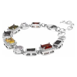Smykker^Nialaya Gem Bracelet in Silver Grå
