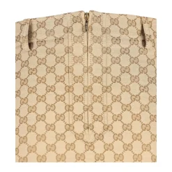 Nederdele<Gucci GG Cotton Canvas Fabric Skirt Beige