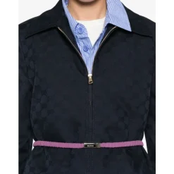 Jakker<Gucci GG Cotton Gabardine Zip Jacket Blå