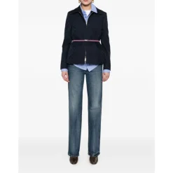 Jakker<Gucci GG Cotton Gabardine Zip Jacket Blå
