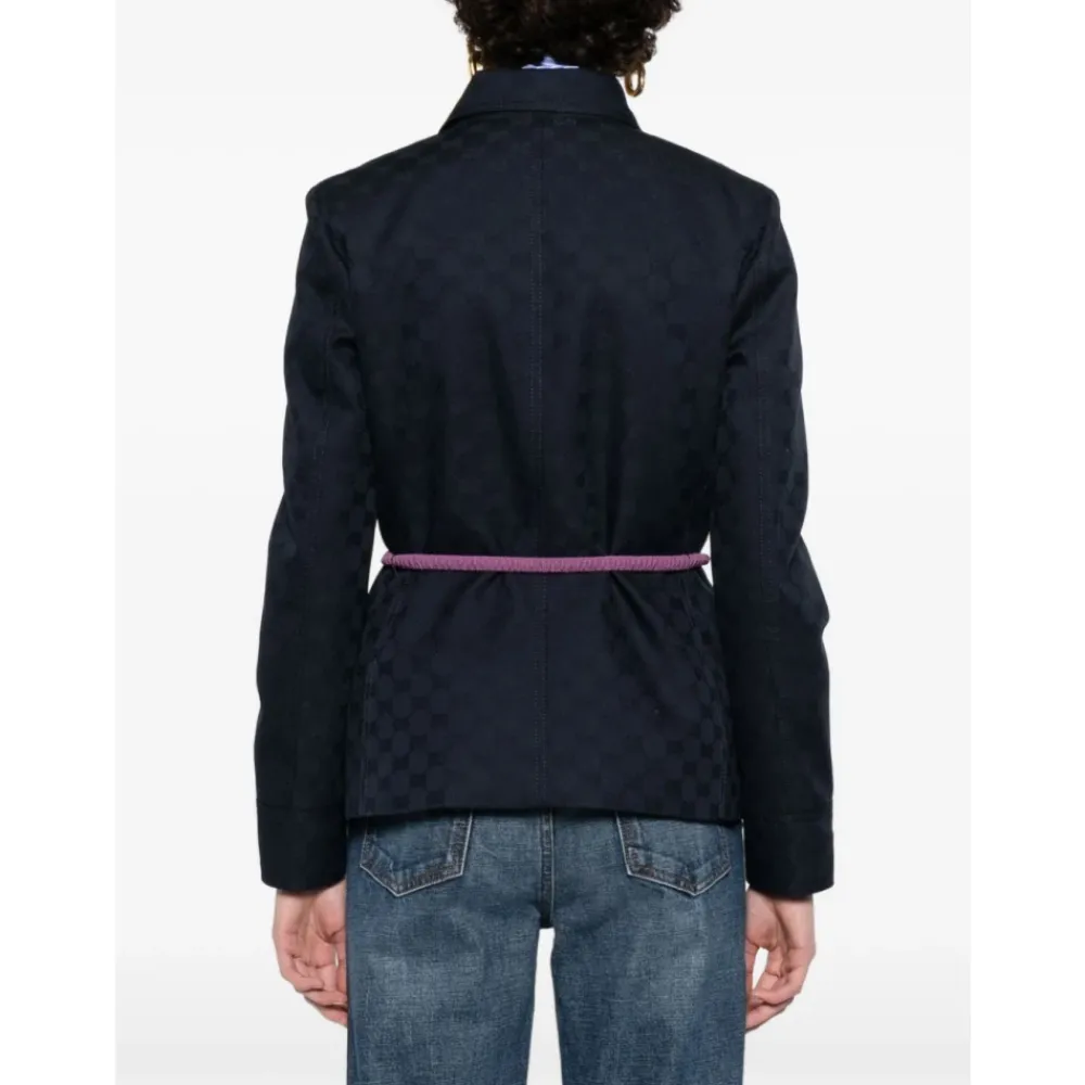 Jakker<Gucci GG Cotton Gabardine Zip Jacket Blå