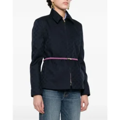 Jakker<Gucci GG Cotton Gabardine Zip Jacket Blå
