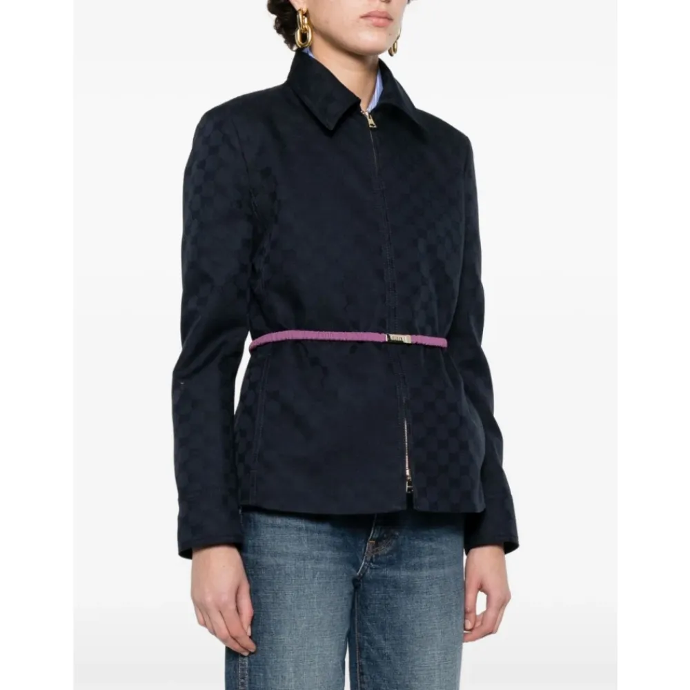 Jakker<Gucci GG Cotton Gabardine Zip Jacket Blå