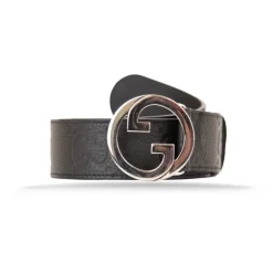 Bælter^Gucci GG Embossed Leather Belt Sort