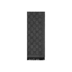 Tørklæder<Gucci GG Jacquard Pattern Strikket Halstørklæde Grå