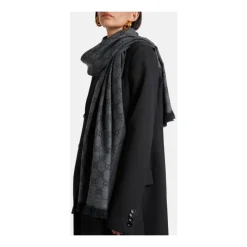 Tørklæder<Gucci GG Jacquard Pattern Strikket Halstørklæde Grå