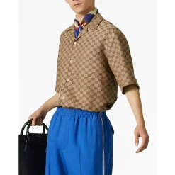 Skjorter^Gucci GG Linen Shirt Brun