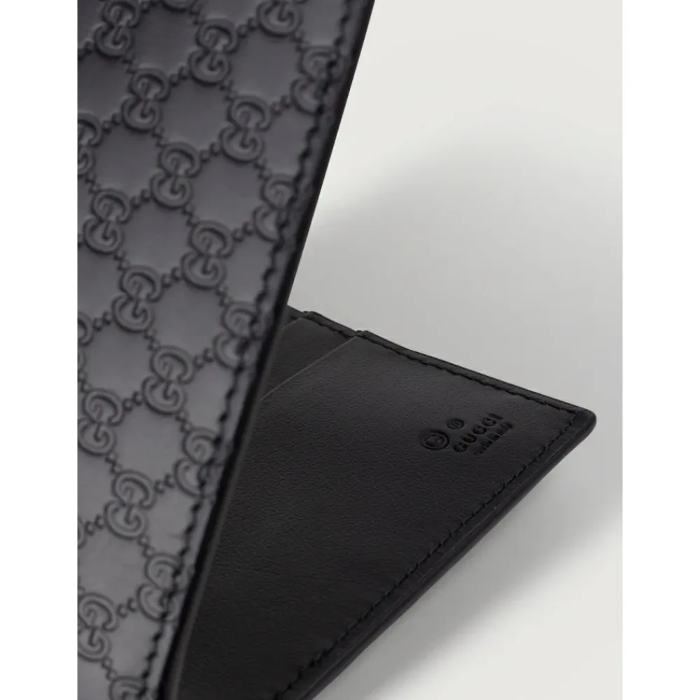 Punge & Kortholder<Gucci GG Microssima Bifold Wallet Sort