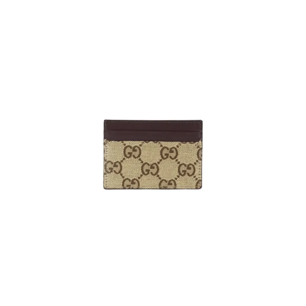 Punge & Kortholder<Gucci GG Supreme Card Case Beige