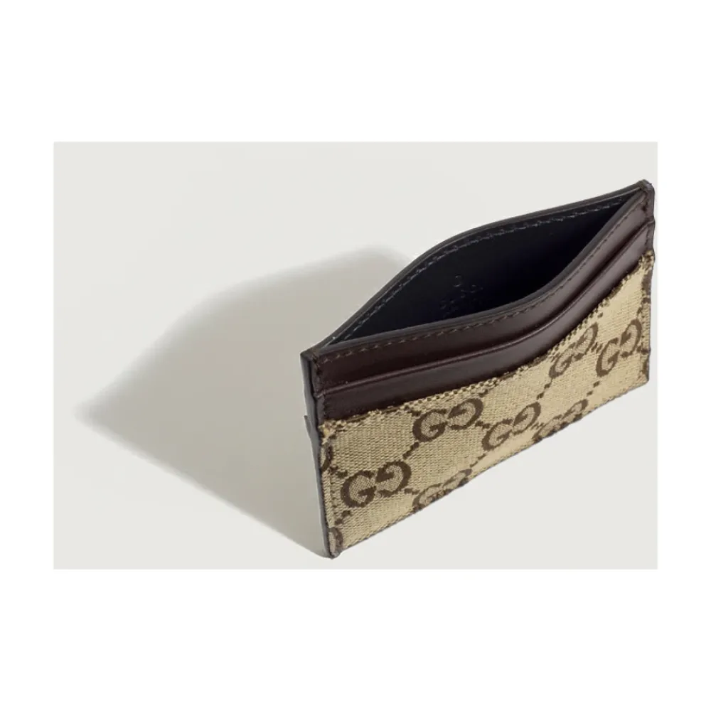 Punge & Kortholder<Gucci GG Supreme Card Case Beige