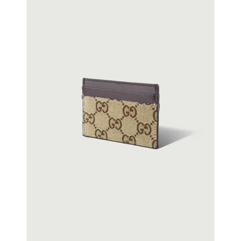 Punge & Kortholder<Gucci GG Supreme Card Case Beige