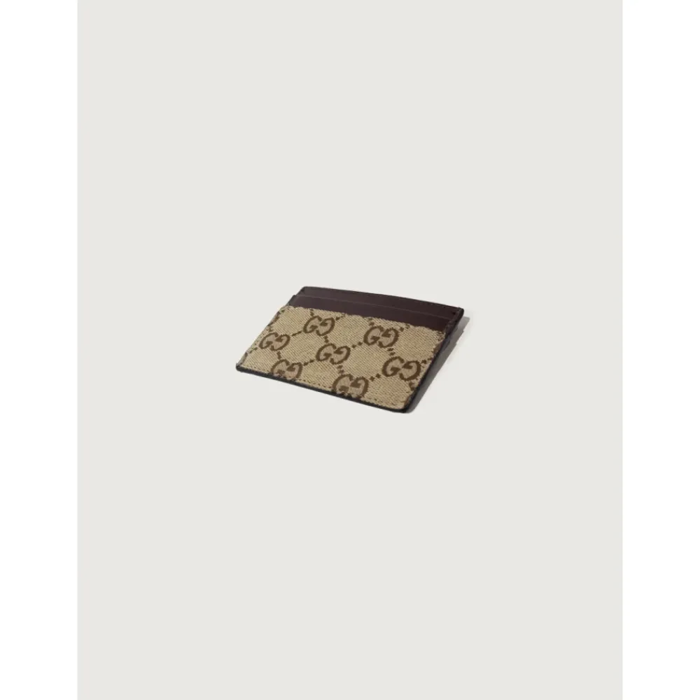 Punge & Kortholder<Gucci GG Supreme Card Case Beige
