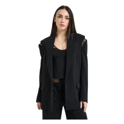 Jakker^Patrizia Pepe Giacca monopetto con pizzo Sort