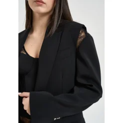 Jakker^Patrizia Pepe Giacca monopetto con pizzo Sort