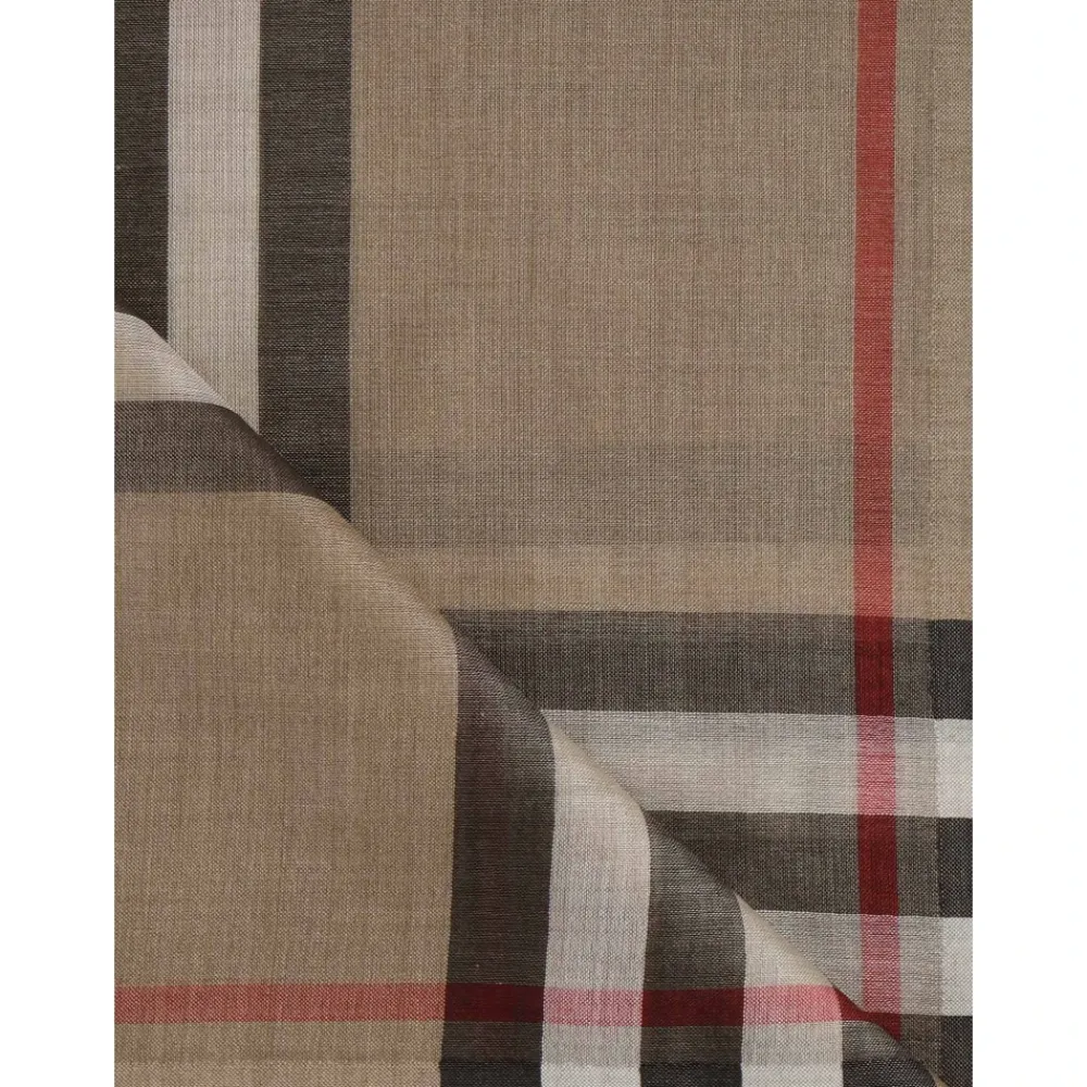 Tørklæder<Burberry Giant Check Uld- og Silketørklæde Beige