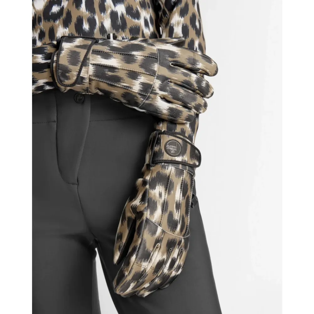 Handsker^Fusalp Glacier W Print Ski Handsker Brun