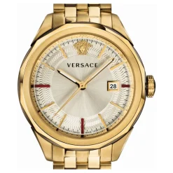 Ure<Versace Glaze Herreur Dato Vindue Rustfrit Stål Armbånd Gul