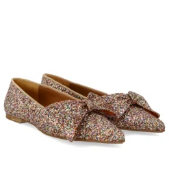 Ballerinasko<Angulus Glitter Ballerina med Sløjfe Brun