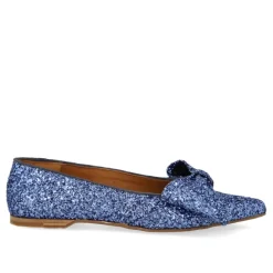 Ballerina Sko^Angulus Glitter Ballerina med Sløjfe - Indigo Blå