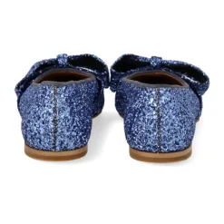 Ballerina Sko^Angulus Glitter Ballerina med Sløjfe - Indigo Blå