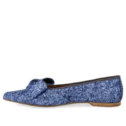 Ballerina Sko^Angulus Glitter Ballerina med Sløjfe - Indigo Blå