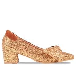 Pumps|Stiletter^Angulus Glitter Bow Pumps - Mandarin Glitter / Terracotta Multifarvet