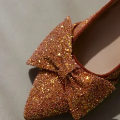 Pumps|Stiletter^Angulus Glitter Bow Pumps - Mandarin Glitter / Terracotta Multifarvet