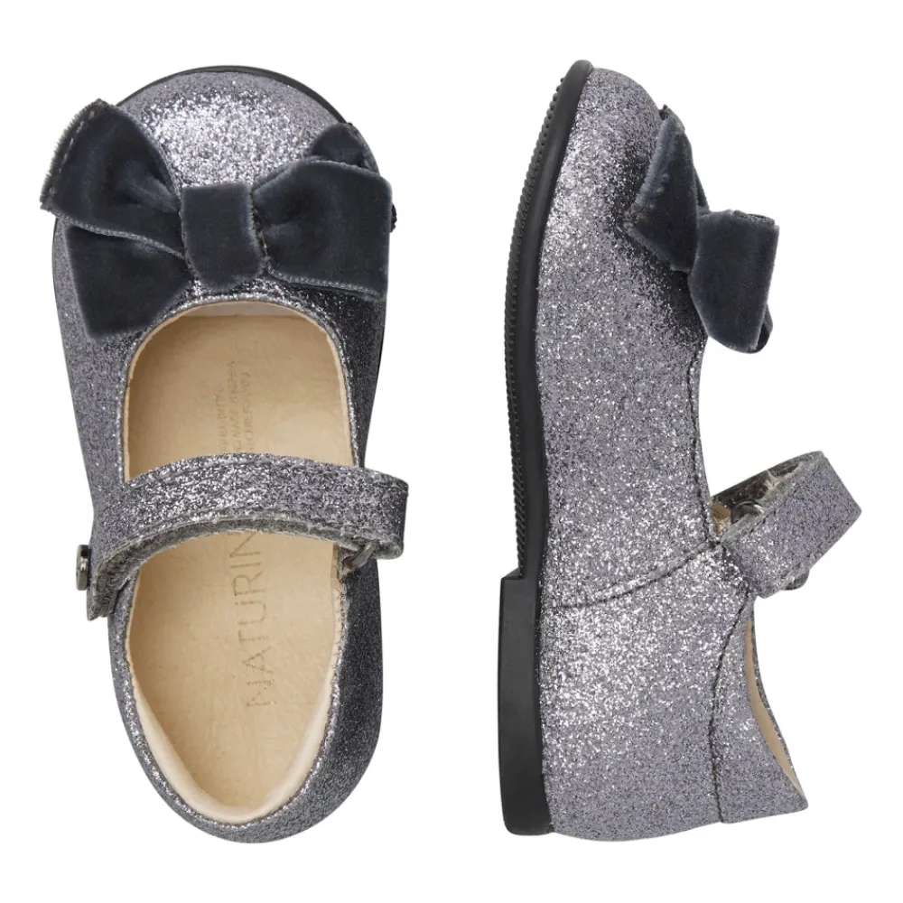 Ballerinasko<Naturino Glitter Fabric Ballerina Grå